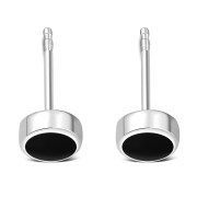 Black Onyx Sterling Silver Stud Earrings - e364